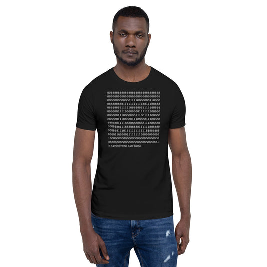 Image of the Grok 420 Digit Prime Number T-Shirt (unisex).