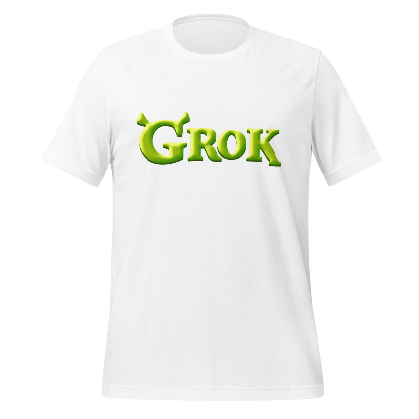 Product mockup photo of the Grok Ogre T Shirt (unisex) White / M.