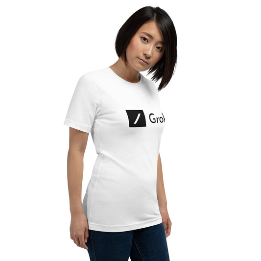 Product mockup photo of the Grok T Shirt (unisex).