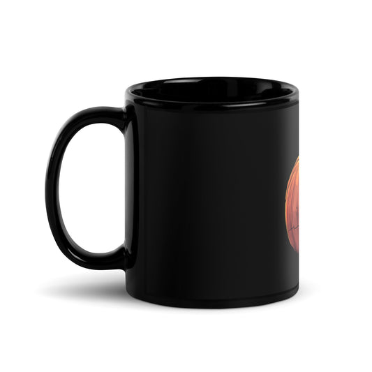 Image of the HAL 9000 Pumpkin Black Glossy Mug.
