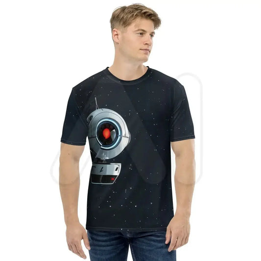 Product mockup photo of the HAL 9000 Robot Hero T Shirt (men).