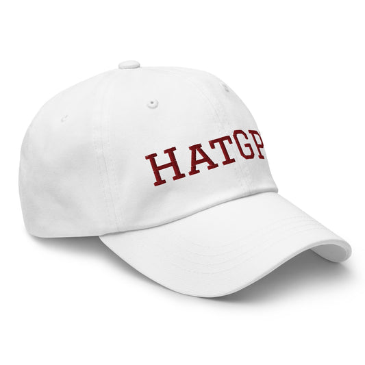 Product mockup photo of the HatGPT in Maroon Cap.