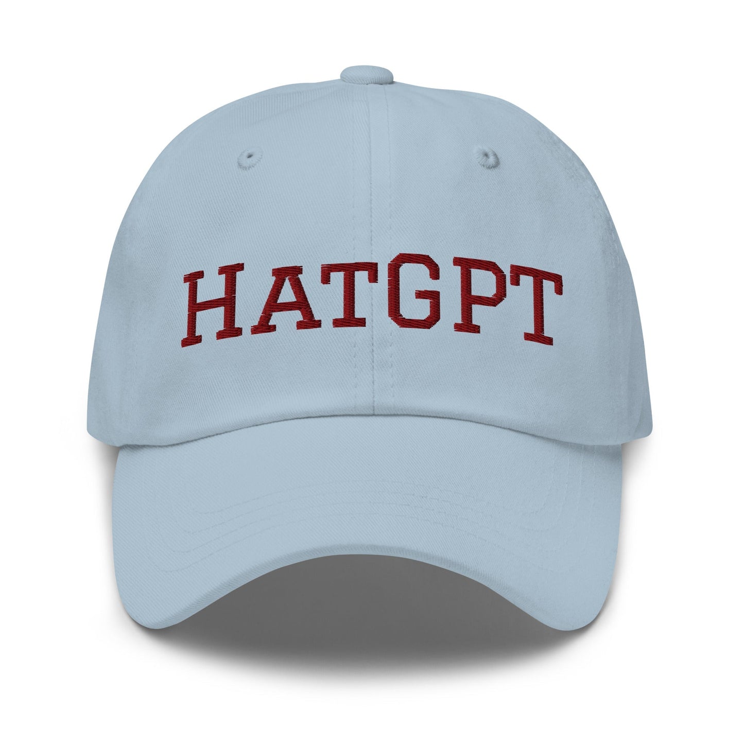 Image of the HatGPT in Maroon Cap Light Blue.