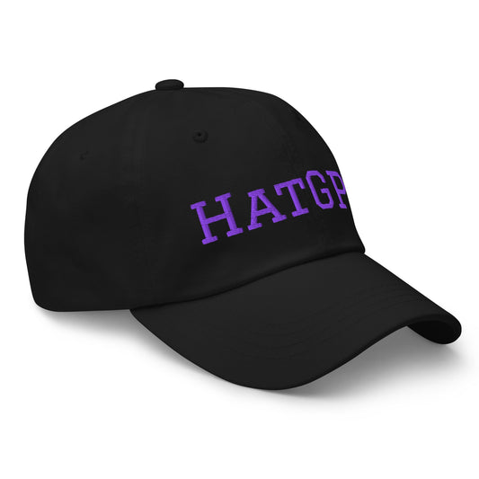 Product mockup photo of the HatGPT in Purple Cap.