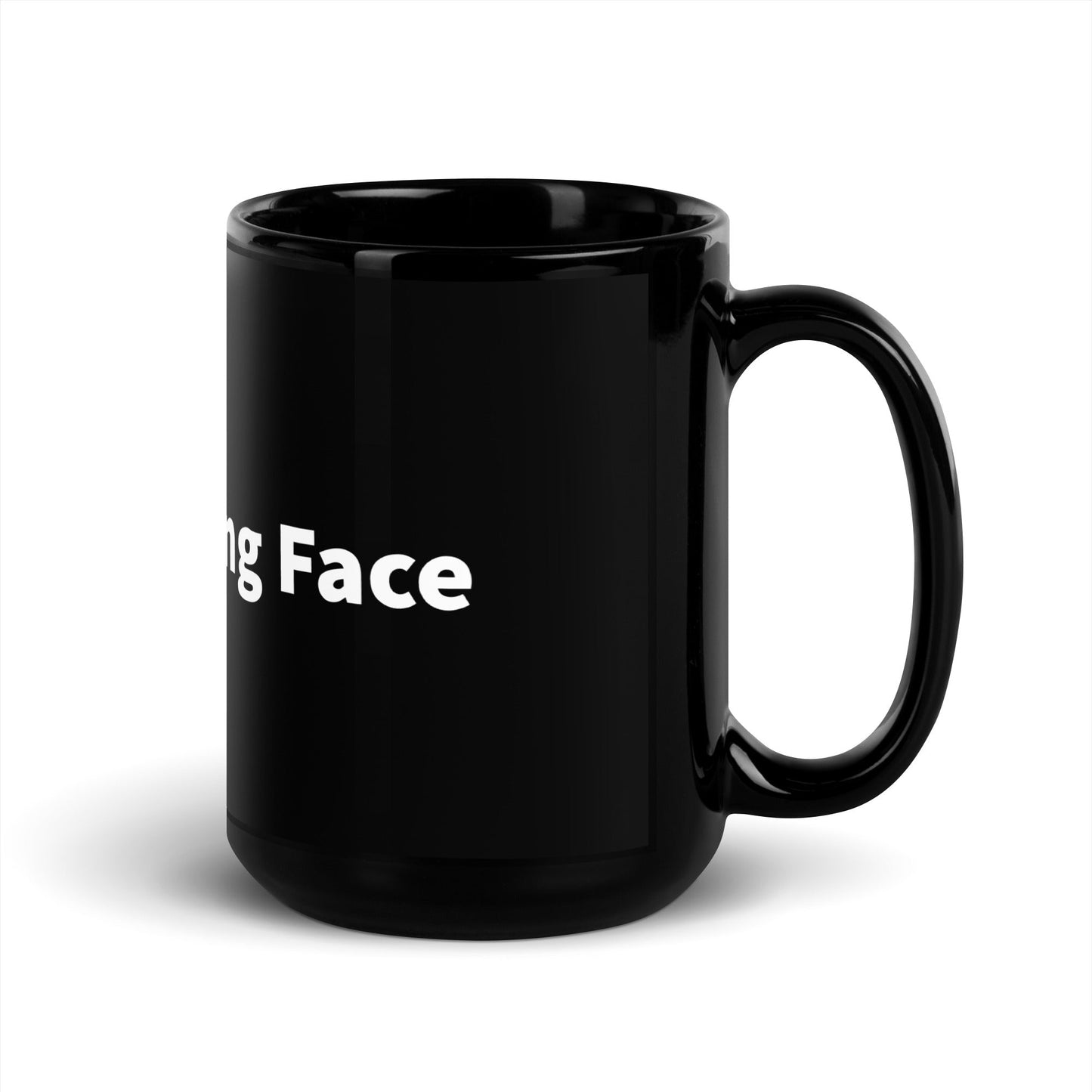 Image of the Hugging Face Logo Black Glossy Mug.