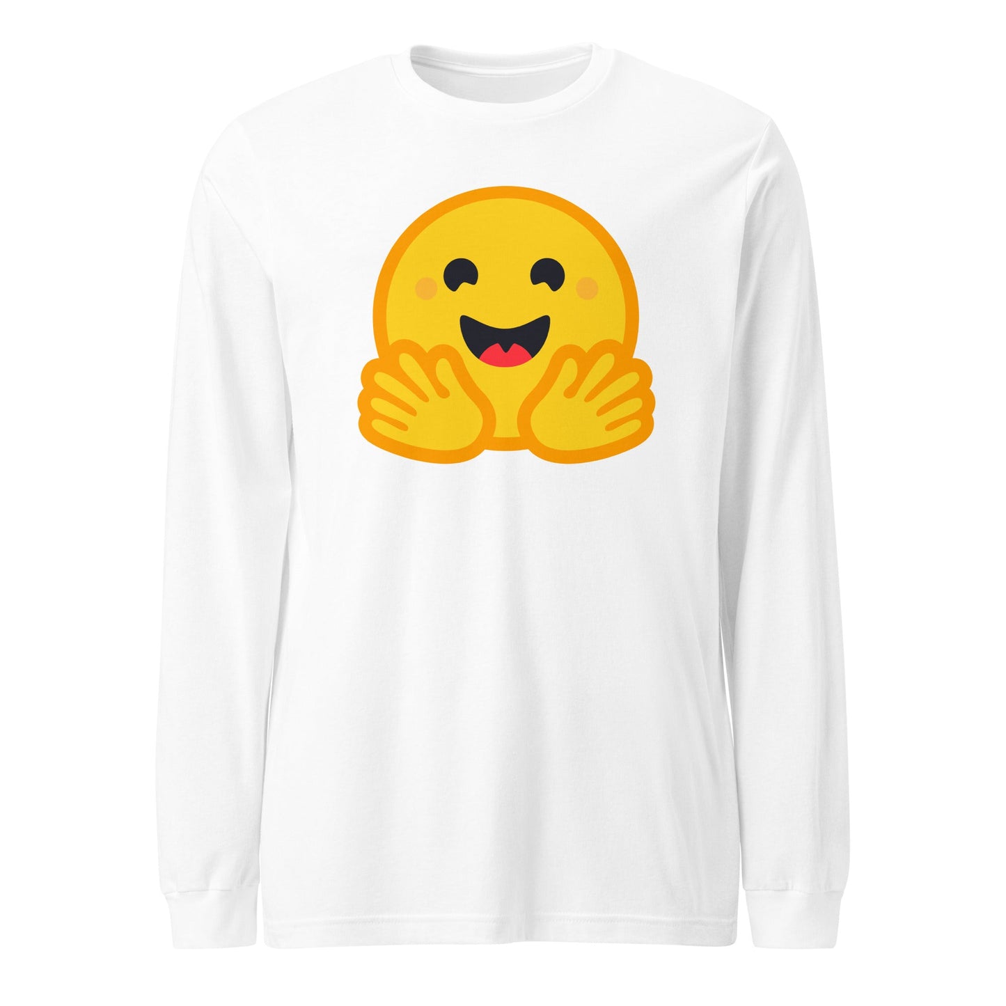 Image of the Hugging Face Long Sleeve T-Shirt (unisex) White / M.