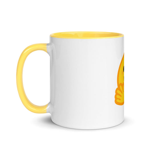 Image of the Hugging Face Mug with Color Inside.