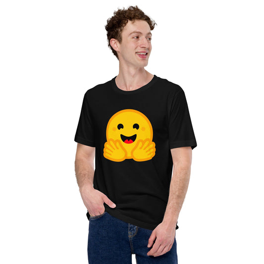 Product mockup photo of the Hugging Face T Shirt (unisex).