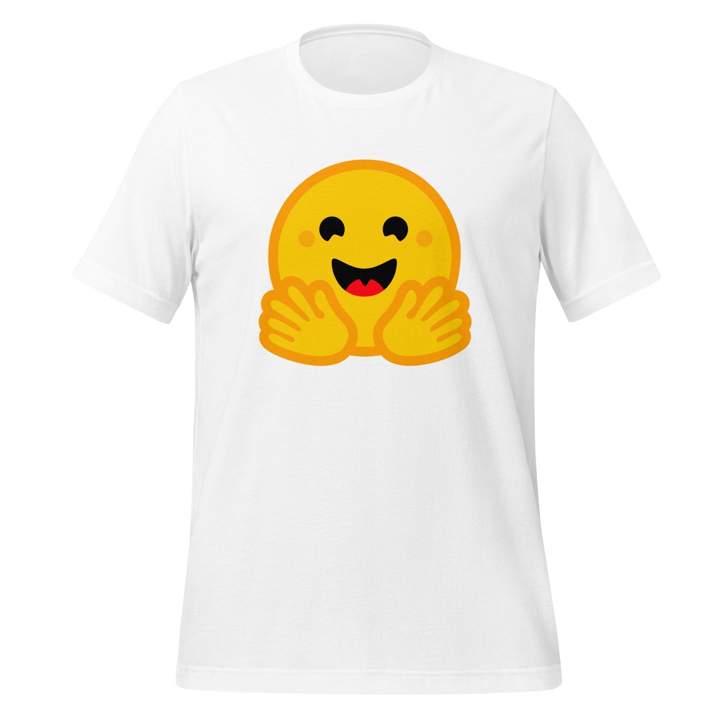 Product mockup photo of the Hugging Face T Shirt (unisex) White / M.