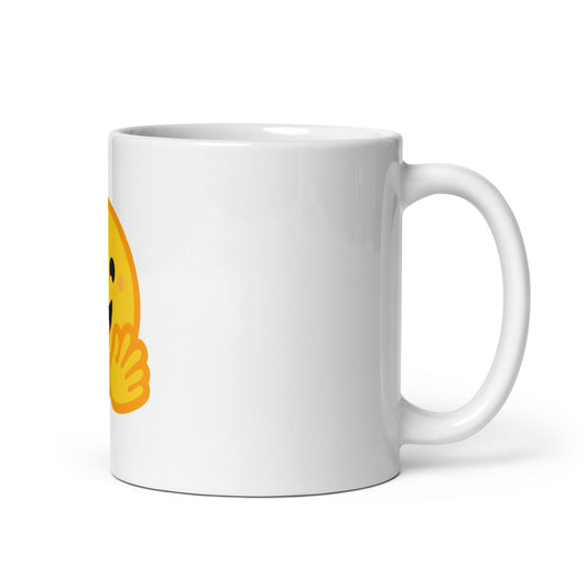 Image of the Hugging Face White Glossy Mug.