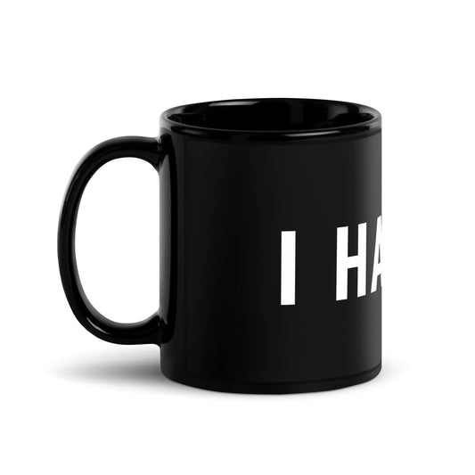 Image of the I HATE AI Black Glossy Mug 2.