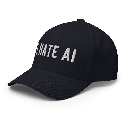 Image of the I HATE AI Closed-Back Baseball Cap 2.
