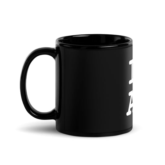 Image of the I Heart AI Black Glossy Mug 1.
