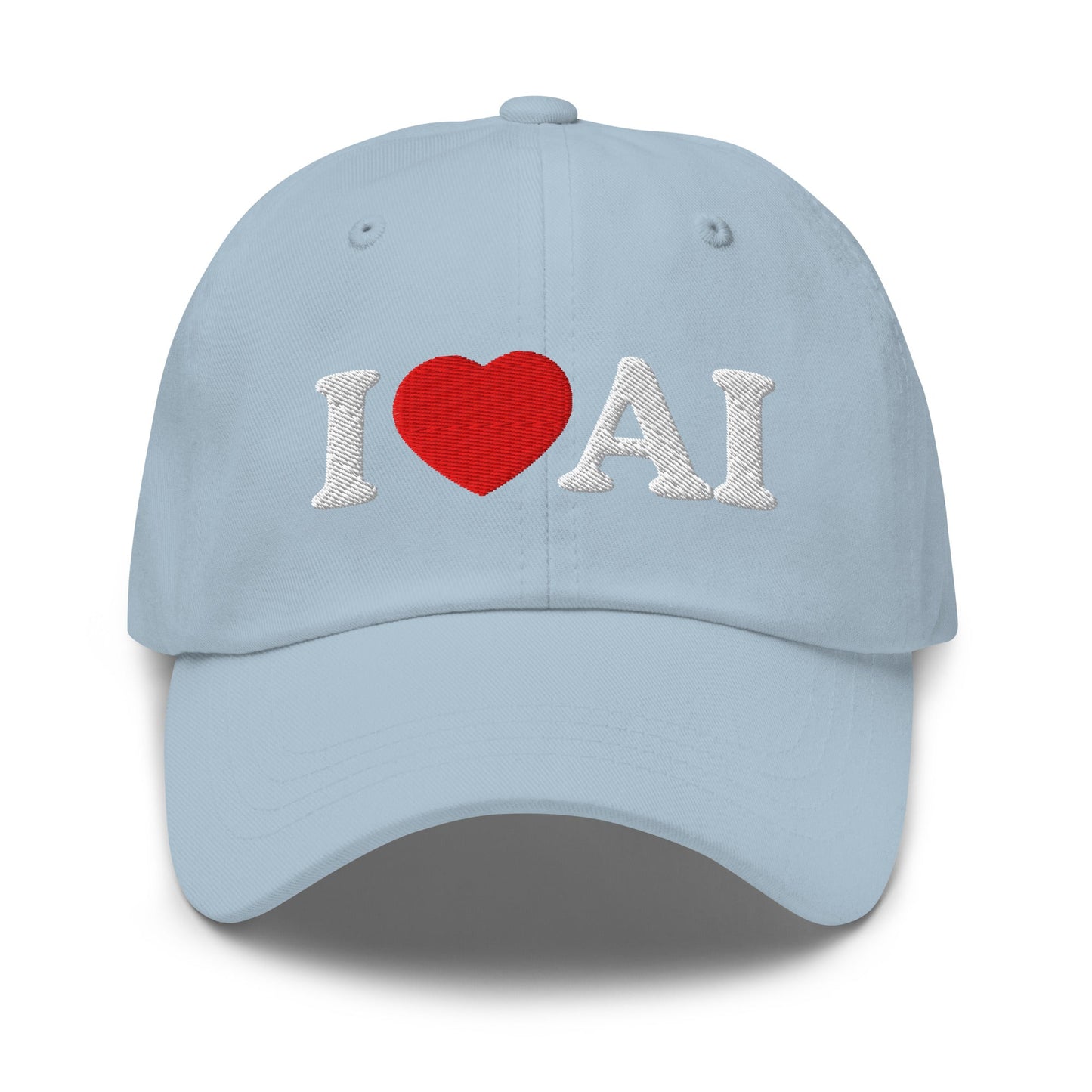Image of the I Love AI Cap Light Blue.