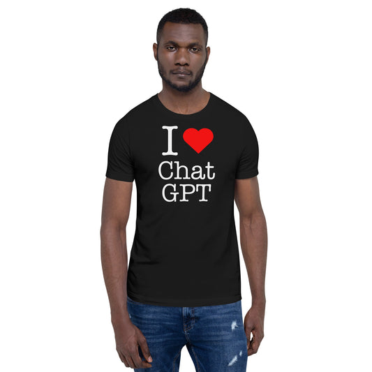 Image of the I Love Chat GPT T-Shirt (unisex).