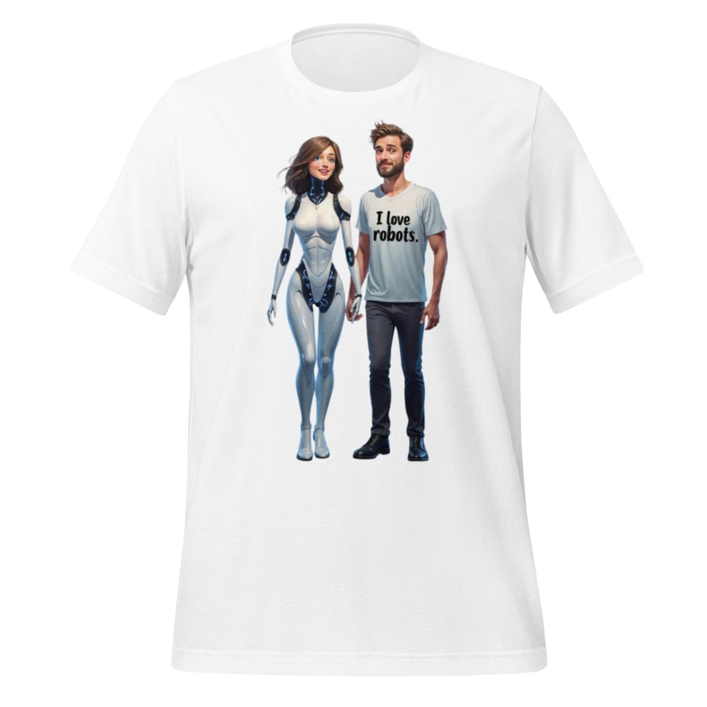 Image of the I love robots. T-Shirt (unisex) White / M.
