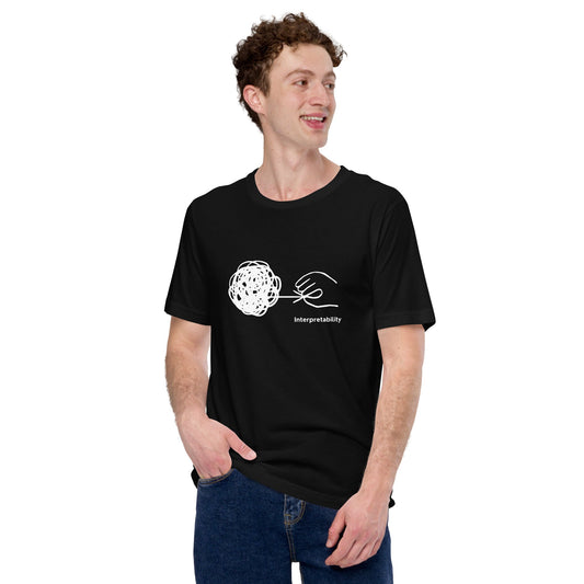 Mockup image of the Interpretability in White T Shirt (unisex).