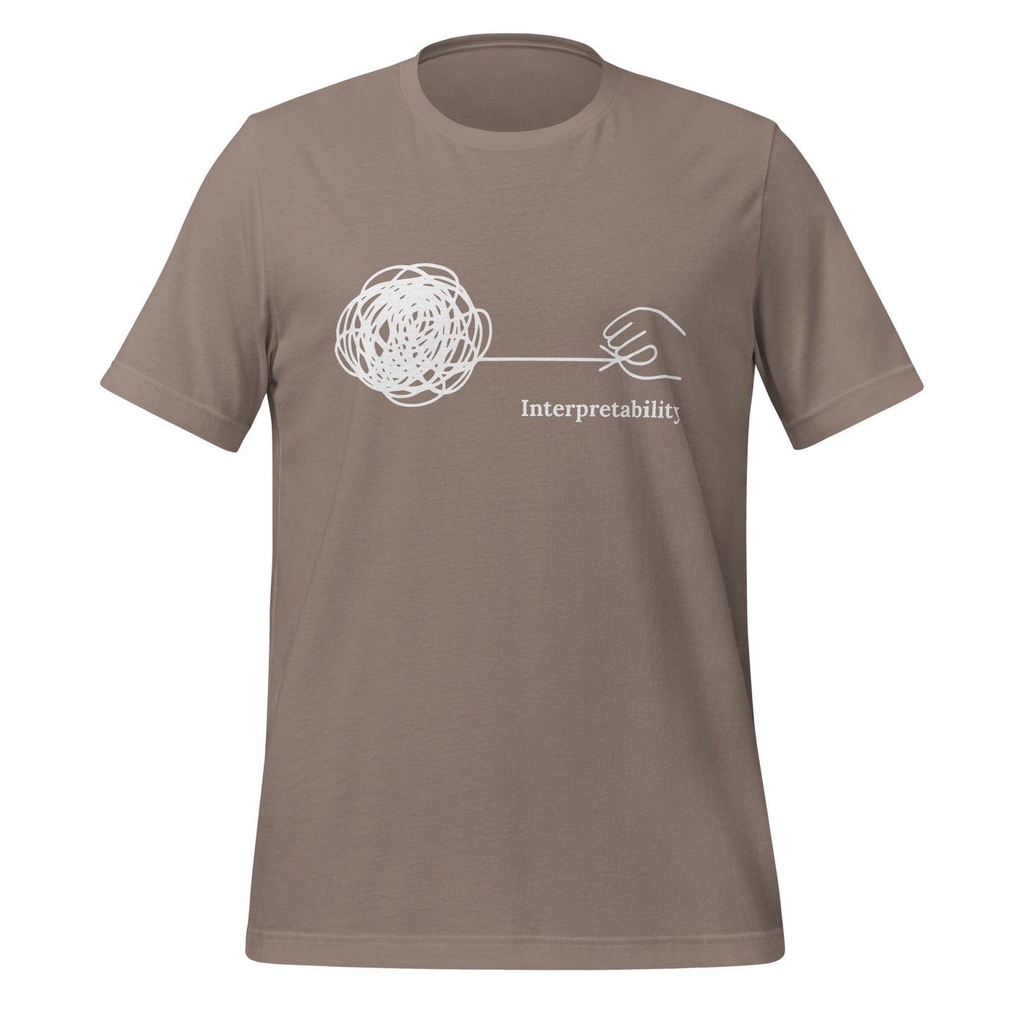 Image of the Interpretability in White T-Shirt (unisex) Pebble / M.