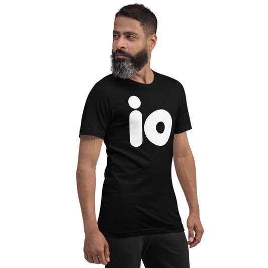 Product mockup photo of the io T Shirt (unisex).
