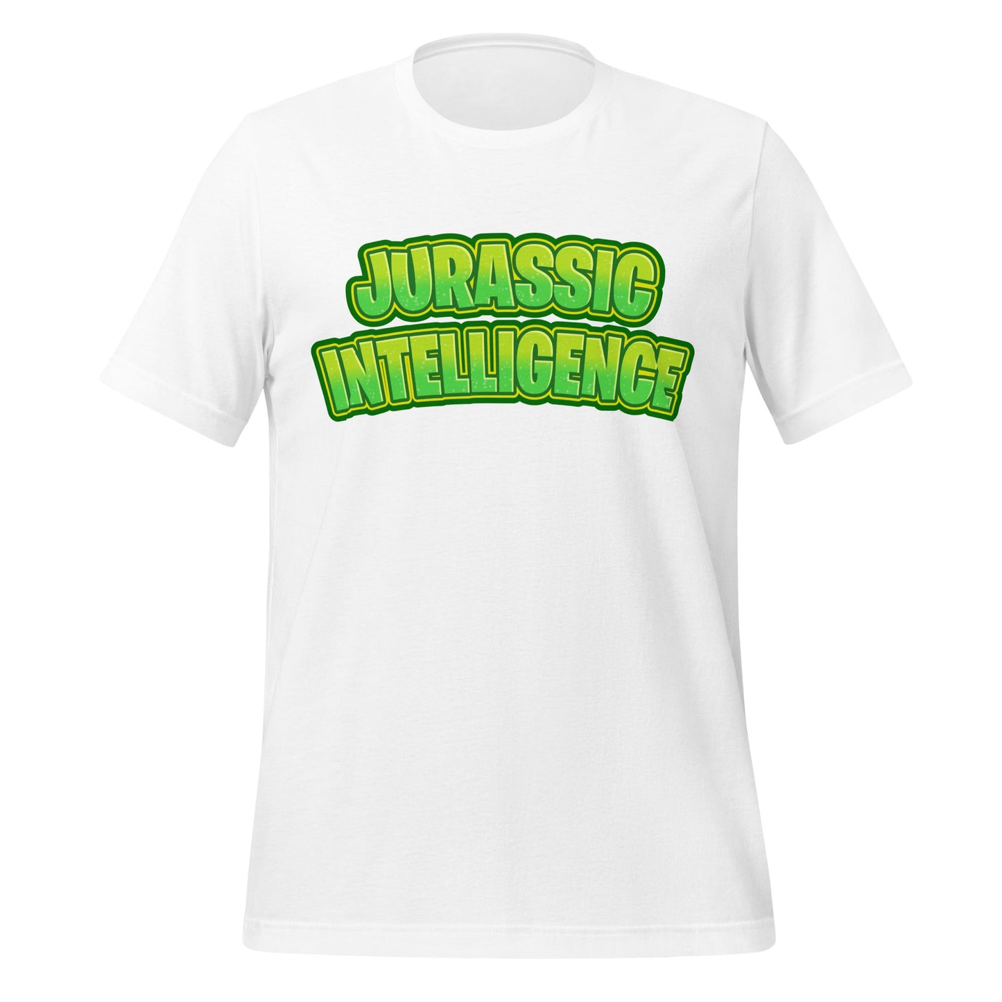 Image of the JURASSIC INTELLIGENCE T-Shirt (unisex) White / XS.