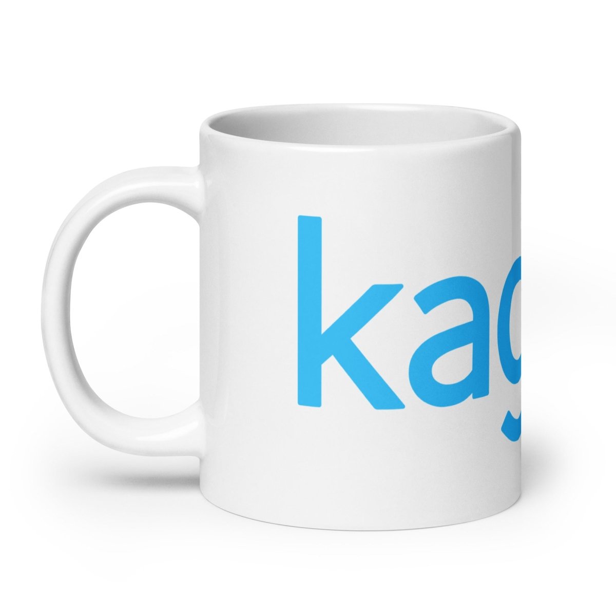 Image of the Kaggle Logo White Glossy Mug.