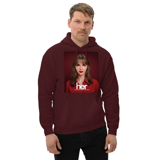Product mockup photo of the Lily Ashwood Her GPT 5 Hoodie (unisex).
