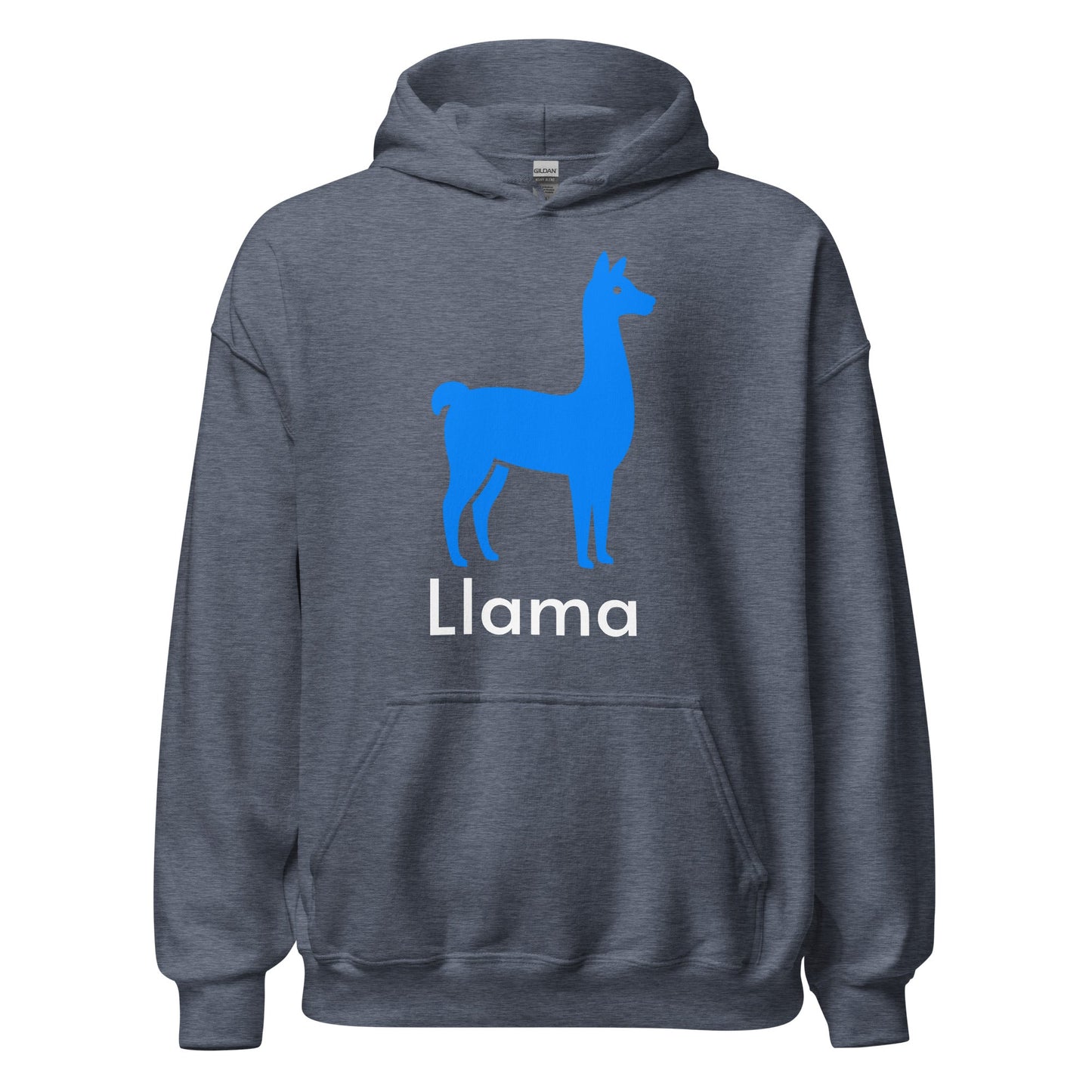 Image of the Llama Hoodie (unisex) Heather Sport Dark Navy / M.