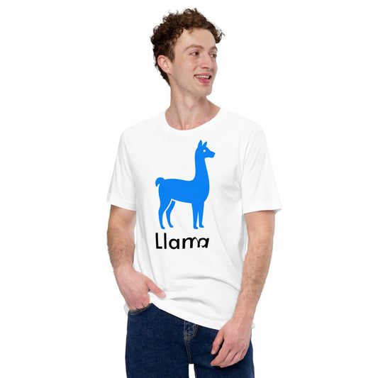 Product mockup photo of the Llama T Shirt 2 (unisex).