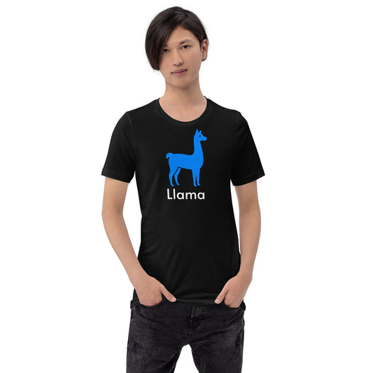 Product mockup photo of the Llama T Shirt (unisex).