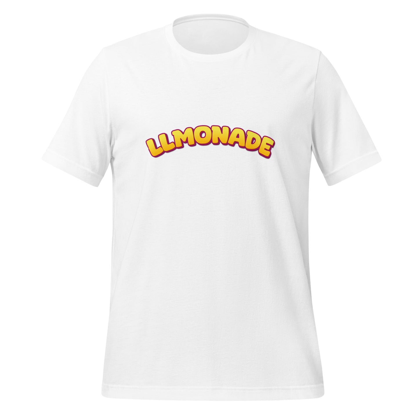 Product mockup photo of the LLMONADE T Shirt (unisex) White / M.