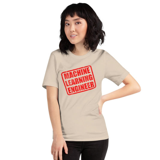 Product mockup photo of the Machine Learning Engineer Stamp T Shirt (unisex).