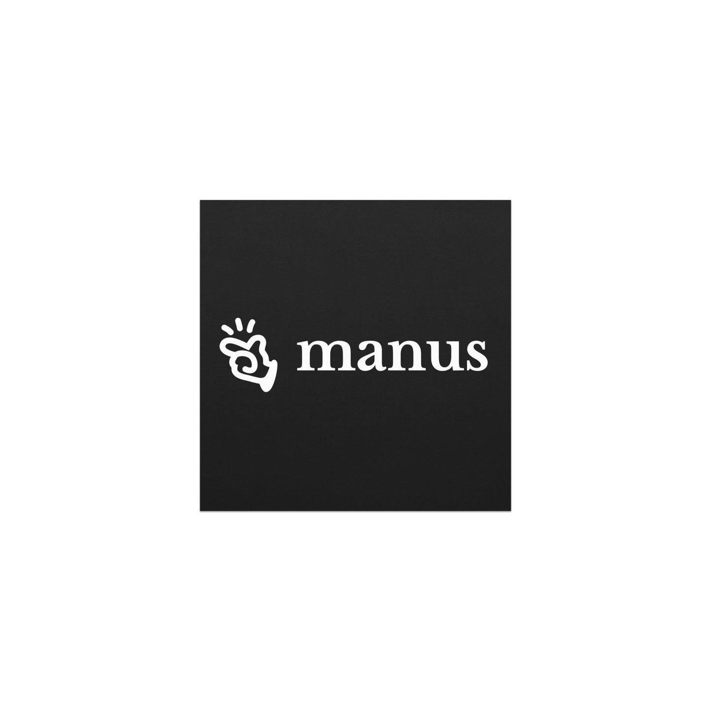Image of the Manus Logo Car Magnet 5″×5″.