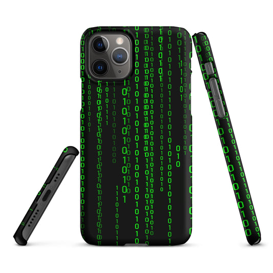 Image of the Matrix Falling Binary Snap Case for iPhone iPhone 11 Pro.
