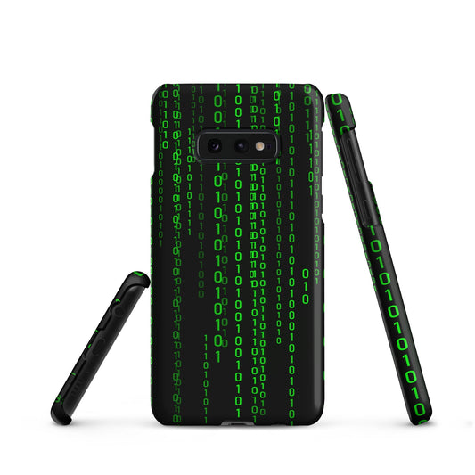 Image of the Matrix Falling Binary Snap Case for Samsung Samsung Galaxy S10e.