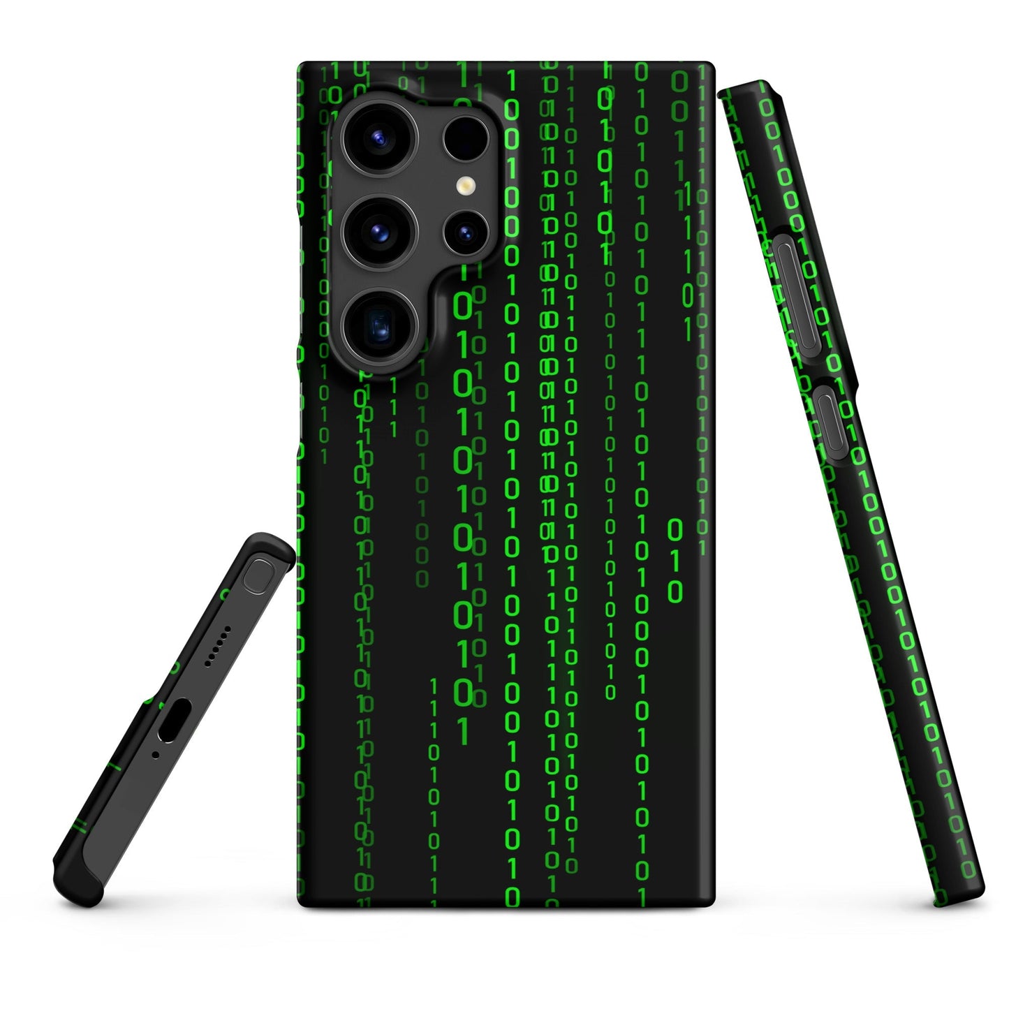 Image of the Matrix Falling Binary Snap Case for Samsung Samsung Galaxy S24 Ultra.