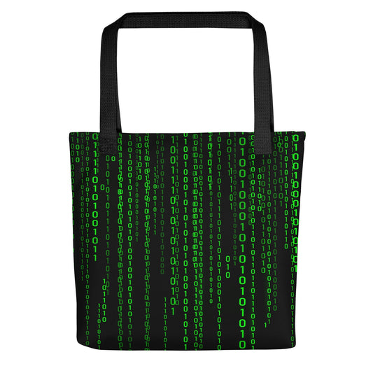 Image of the Matrix Falling Binary Tote Bag.