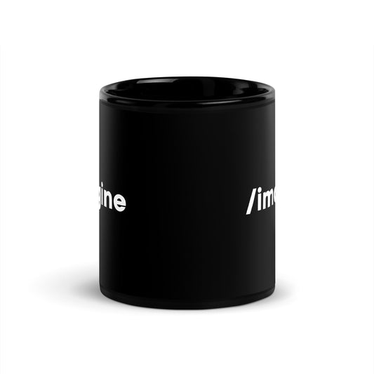 Image of the Midjourney /imagine Prompt Black Glossy Mug.