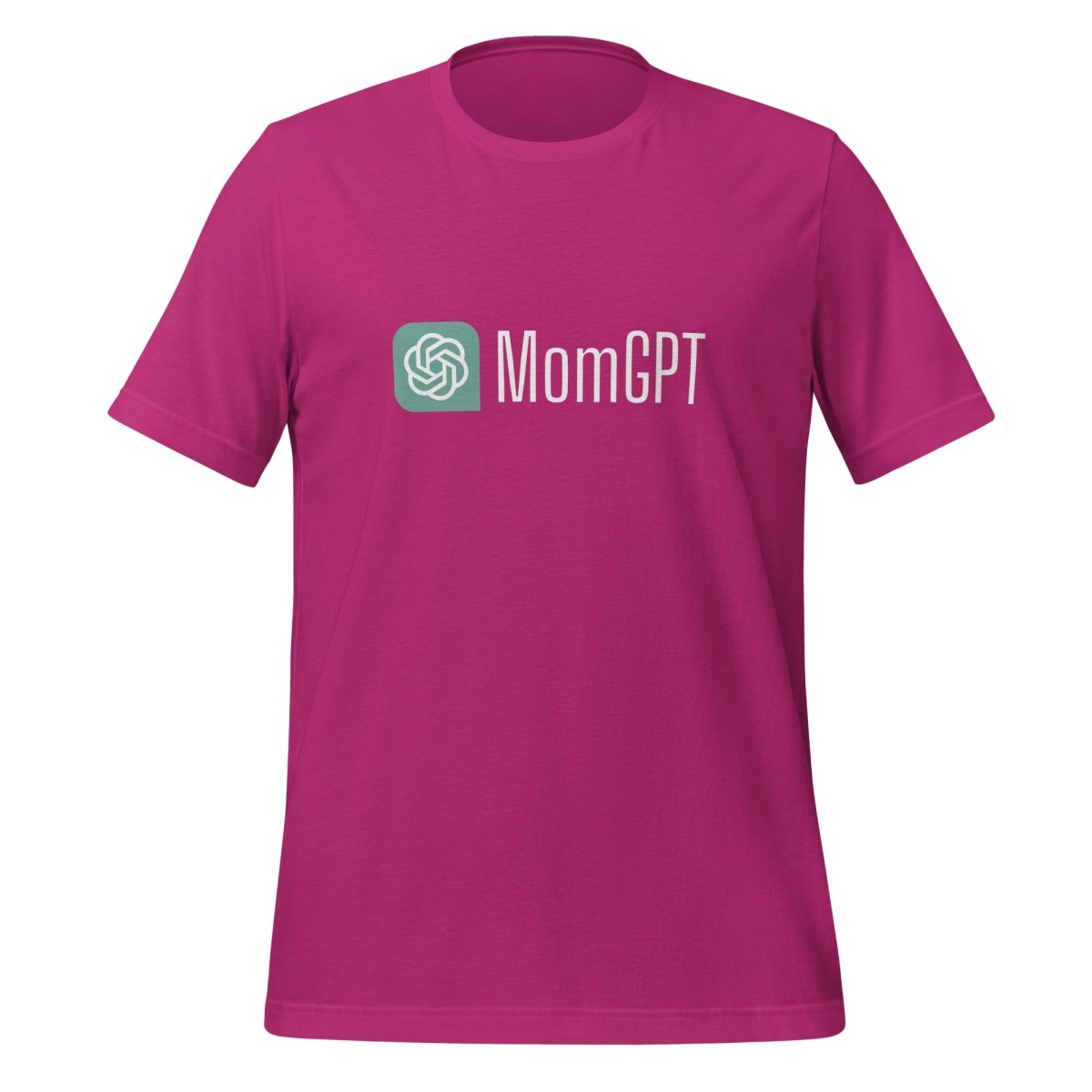 Product mockup photo of the MomGPT T Shirt 3 (unisex) Berry / M.