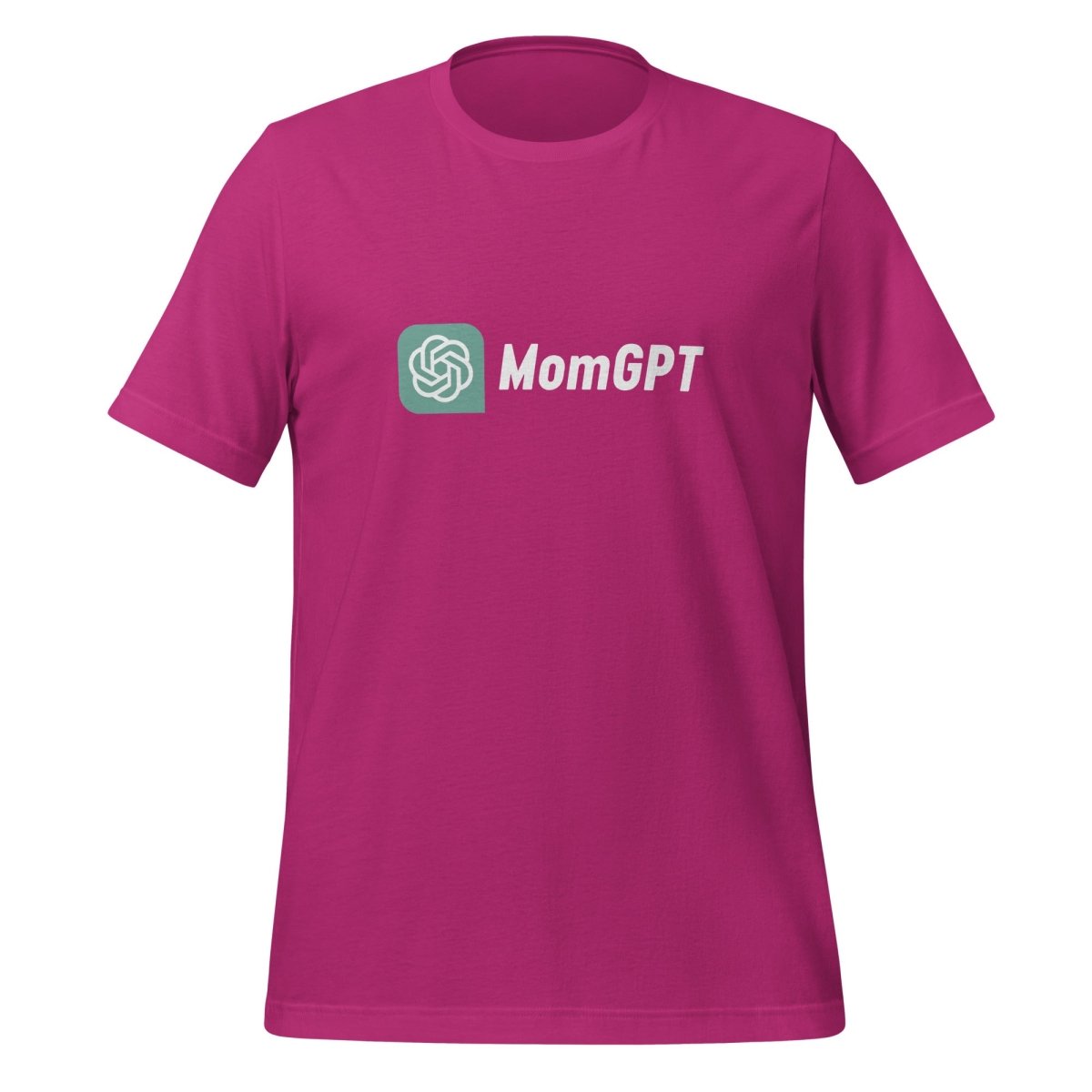 Product mockup photo of the MomGPT T Shirt 5 (unisex) Berry / M.