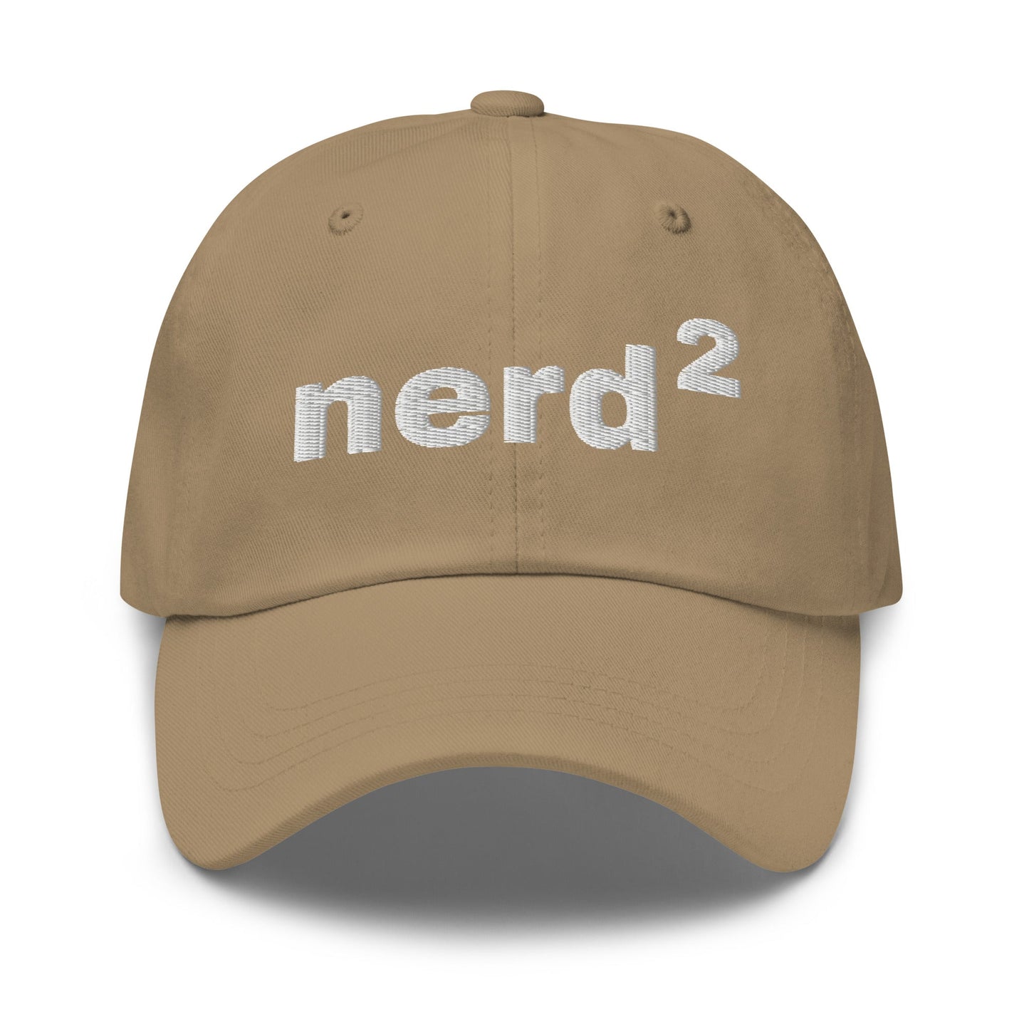 Image of the Nerd Squared Cap Khaki.