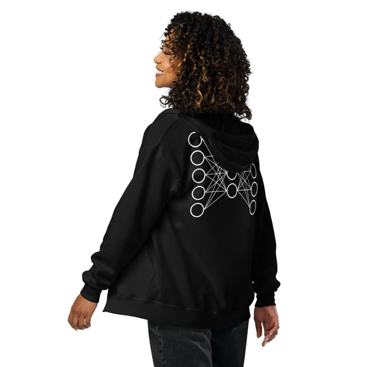 Image of the Neural Network Zip Hoodie 9 (unisex).
