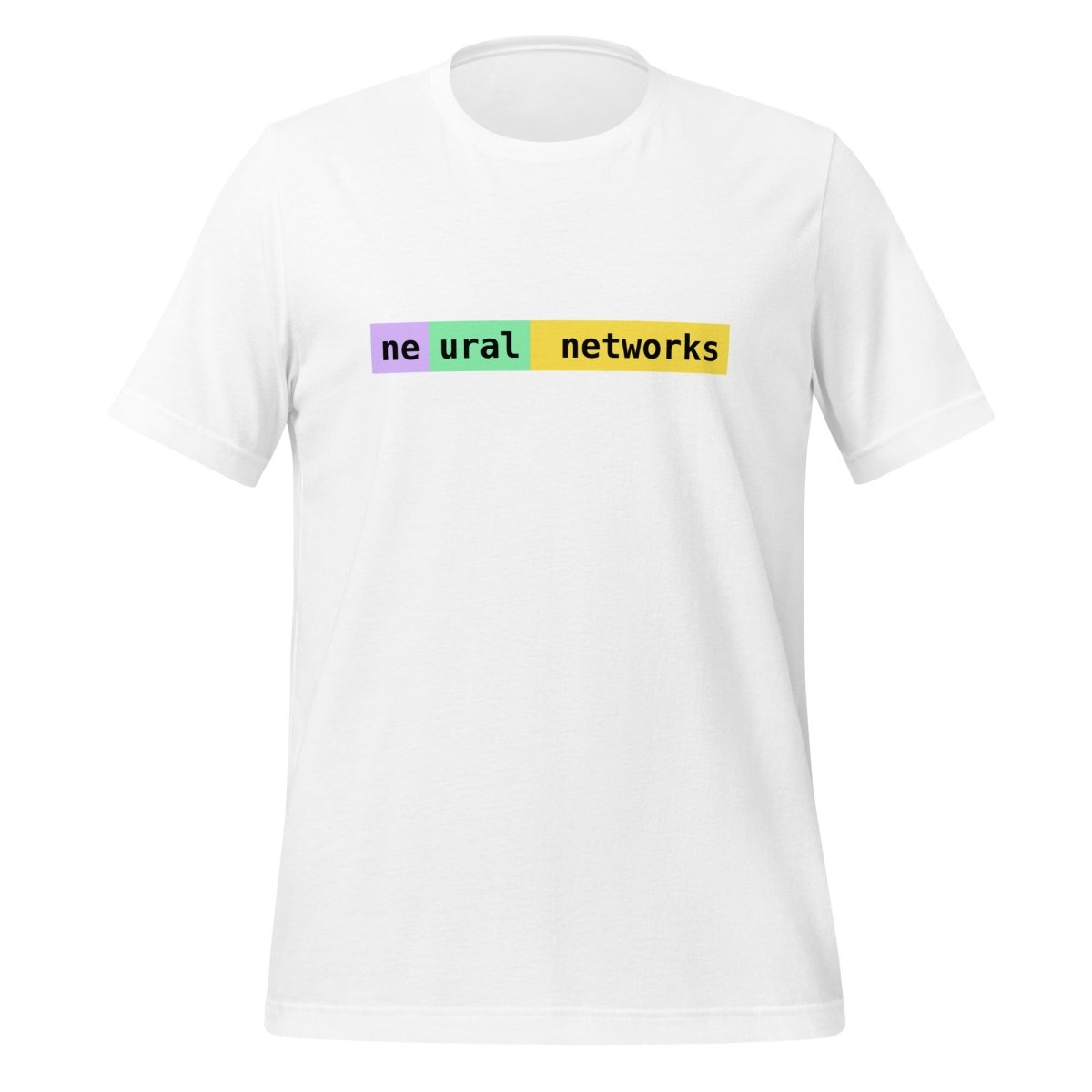 Product mockup photo of the neural networks Tokens T Shirt (unisex) White / M.