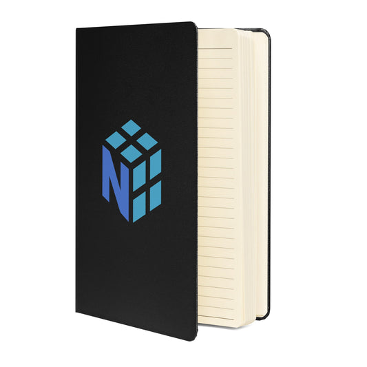 Product mockup photo of the NumPy Hardcover Bound Notebook.