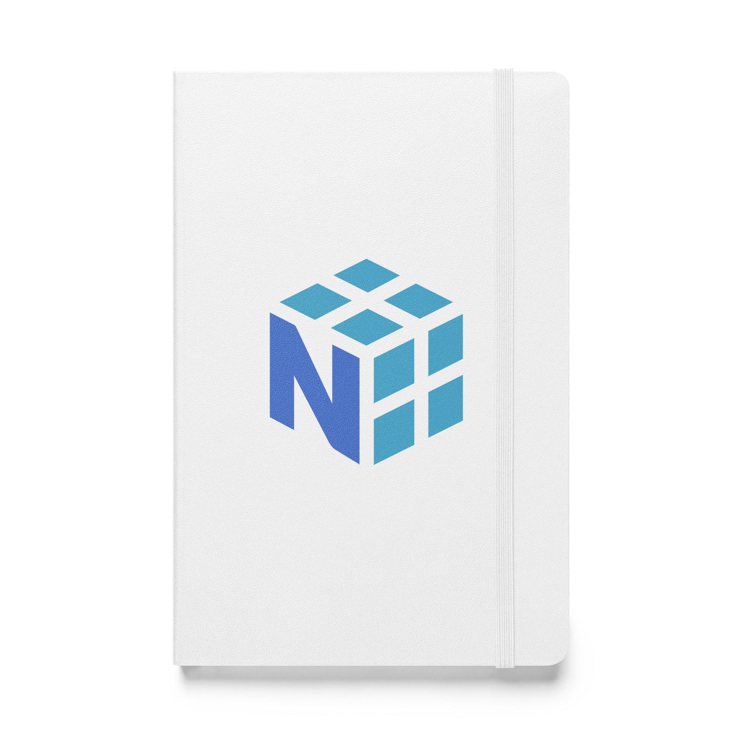 Product mockup photo of the NumPy Hardcover Bound Notebook White.