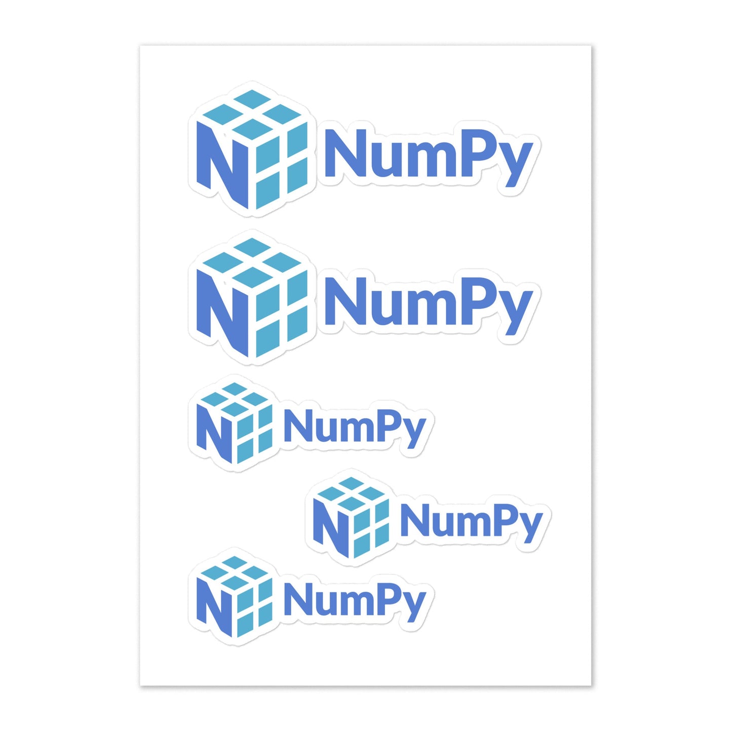 Image of the NumPy Logo Sticker Sheet.