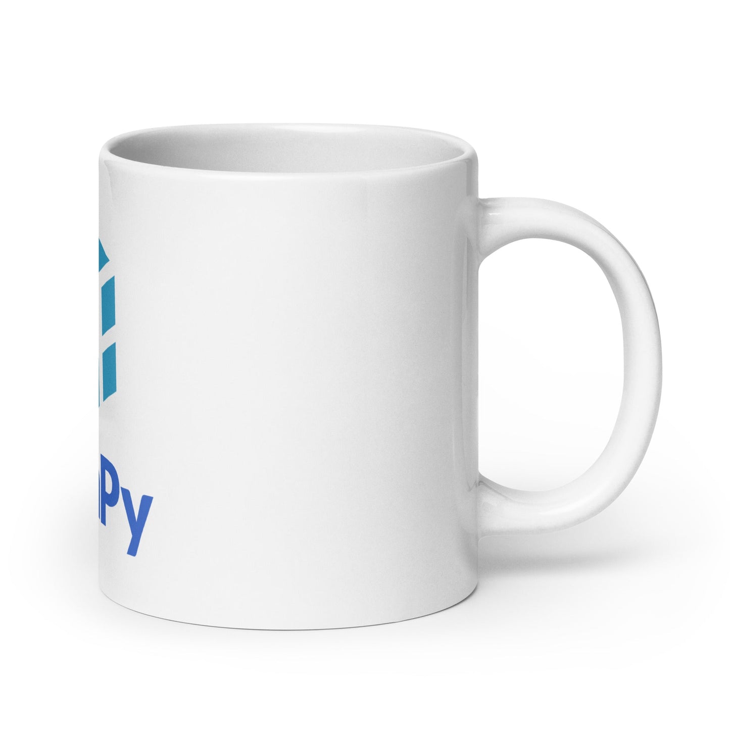 Image of the NumPy Stacked Logo White Glossy Mug.