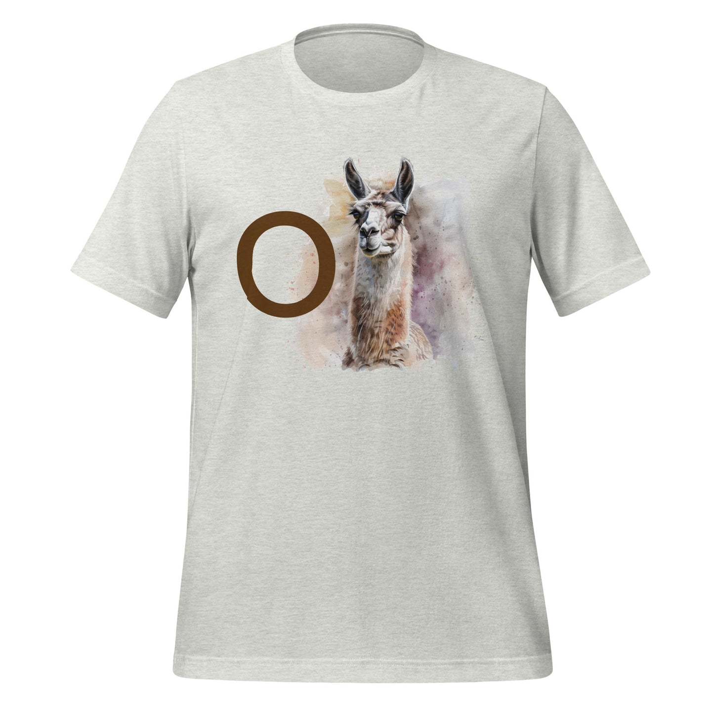 Product mockup photo of the OLlama T Shirt (unisex) Ash / M.