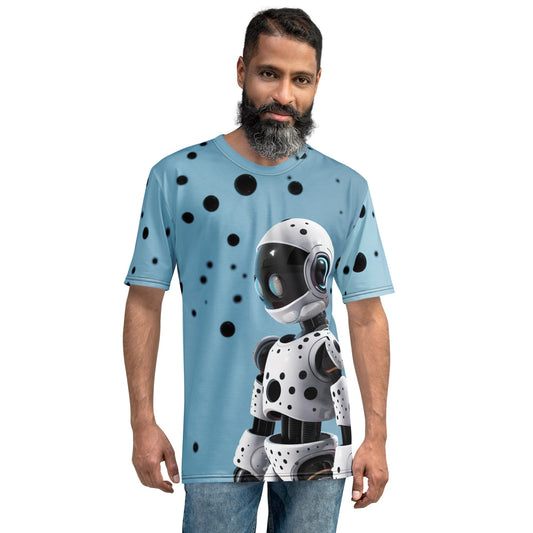 Product mockup photo of the Open Interpreter Robot Hero T Shirt (men).