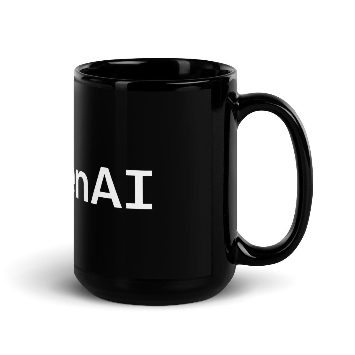 Image of the OpenAI 2018-2024 Logo Black Glossy Mug.