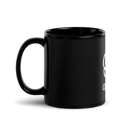 Image of the OpenAI Stacked 2018-2024 Logo Black Glossy Mug.
